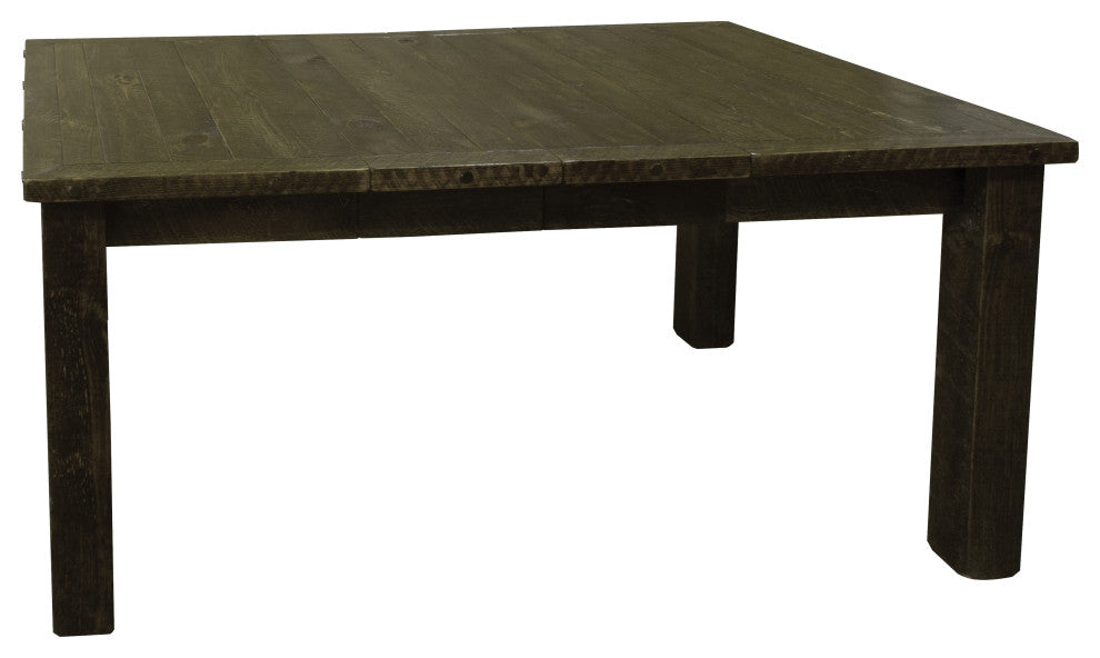 Barnwood Style Timber Peg Extension Table, Weathered Slate, 2-Leaf 36" X 72"