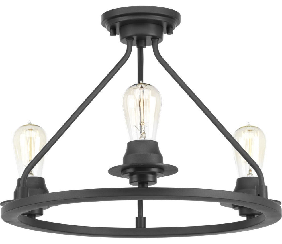Debut 3-Light Semi-Flush Convertible, Graphite