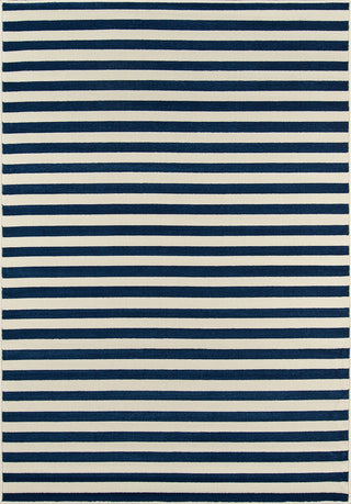 Momeni Baja Baj-1 Striped Rug, Navy, 5'3"x7'6"