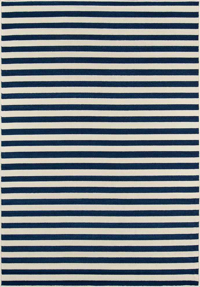 Momeni Baja Baj-1 Striped Rug, Navy, 5'3"x7'6"