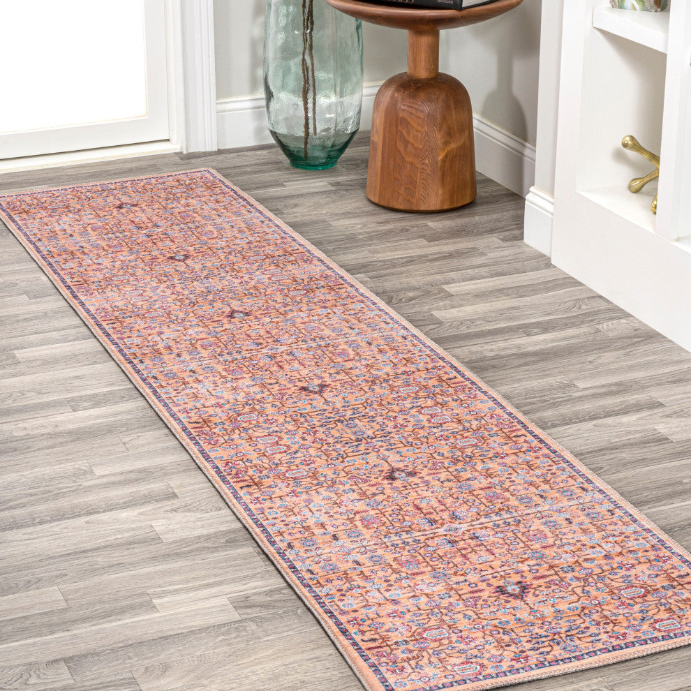 Kemer All-Over Persian Machine Washable Indoor Multi Area Rug, Multi, 2 X 8