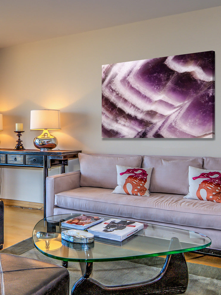 "Amethyst Cliffs" Painting Print on Canvas