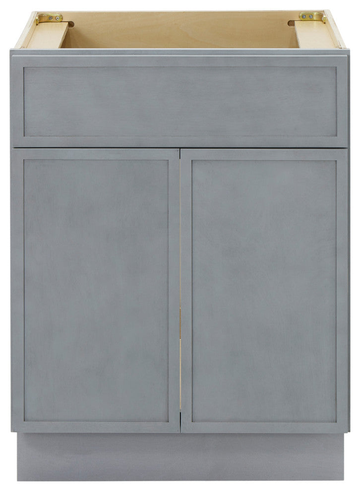 Vanity Art Birch Plywood Single Base Storage Cabinet, Smoky Gray, 24"