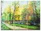 "Bridge in Colorful Forest" Metal Wall Art, 3 Panels, 36"x28"