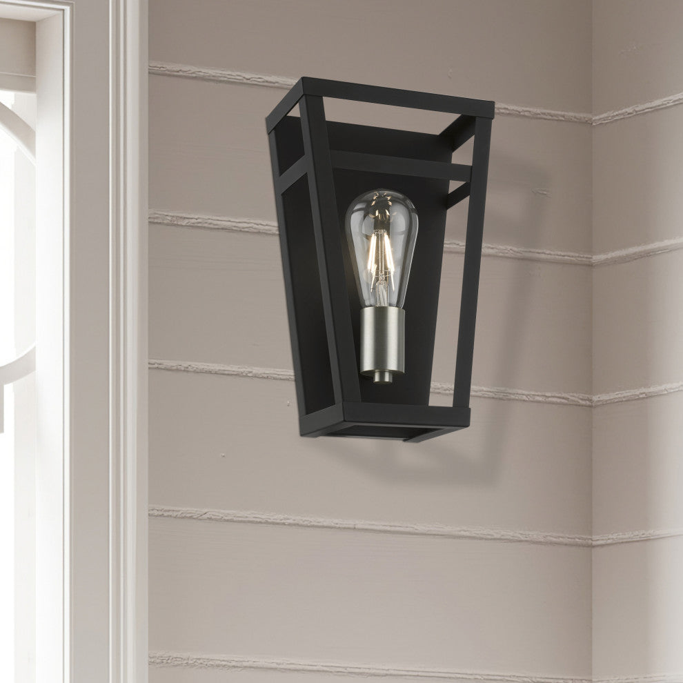 Schofield 1 Light Black With Brushed Nickel Accents ADA Sconce