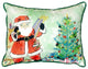 Betsy Drake Santa & Tree Small Indoor/Outdoor Pillow 11x14