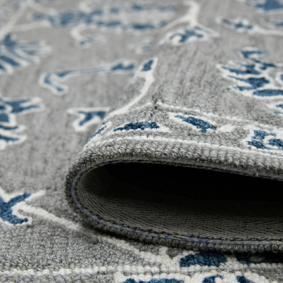 Romania Hope Area Rug, Gray, 8' x 10', Floral