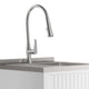 Beckham Laundry Cabinet With Faucet and Stainless Steel Sink, White, 24"