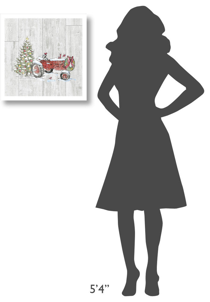 "Country Christmas III no Words on White Wood" Print by Anne Tavoletti, 20"x20"