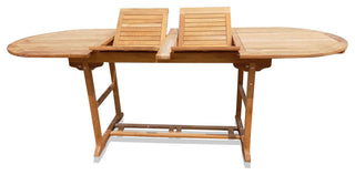 Teak Extra Wide 95x51" Oval Counter Extension Table, Seats 8