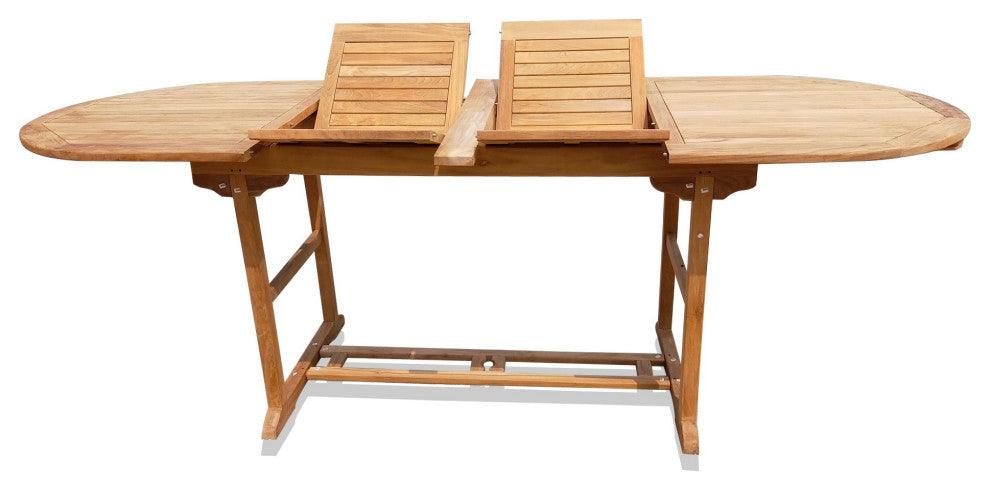 Teak Extra Wide 95x51" Oval Counter Extension Table, Seats 8