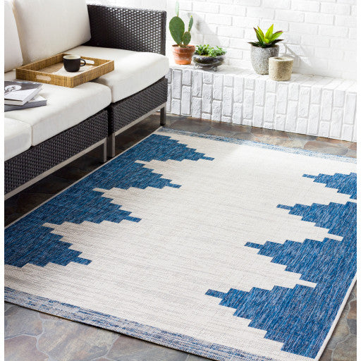 Surya Eagean EAG-2355 2'7"x10' Rug, Bright Blue/White/Navy/Pale Blue