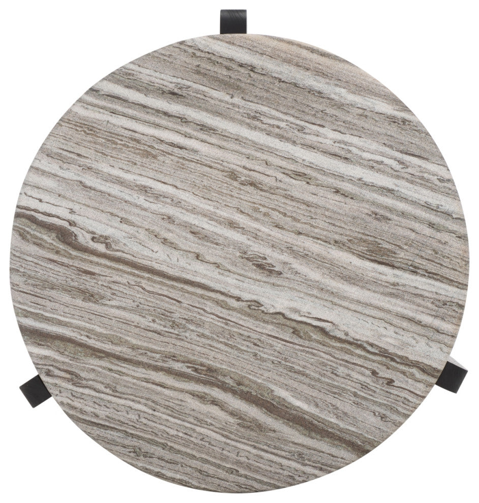 Safavieh Couture Graelyn Marble Top Coffee Table, Black/Grey