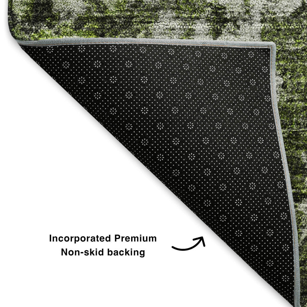 Premium Machine Washable Mayfield AMF651 Green 5' x 7'6" Rug