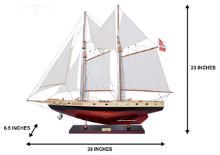 Bluenose II Painted Medium Wooden model sailing boat