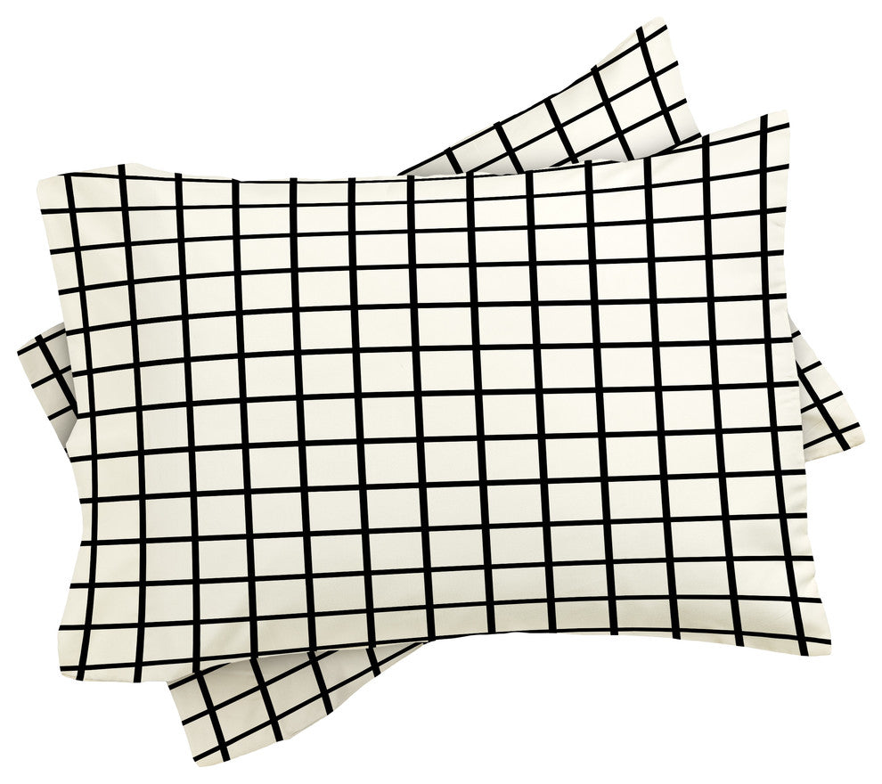 Little Arrow Design Co Monochrome Grid Duvet Cover Set, King