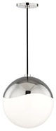 Ella Large Pendant, Opal Glossy Glass, Finish: Polished Nickel