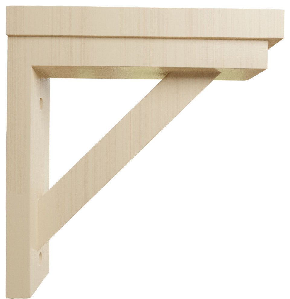 2 1/2"W x 8 3/4"D x 8 1/4"H Traditional Shelf Bracket, Rubberwood