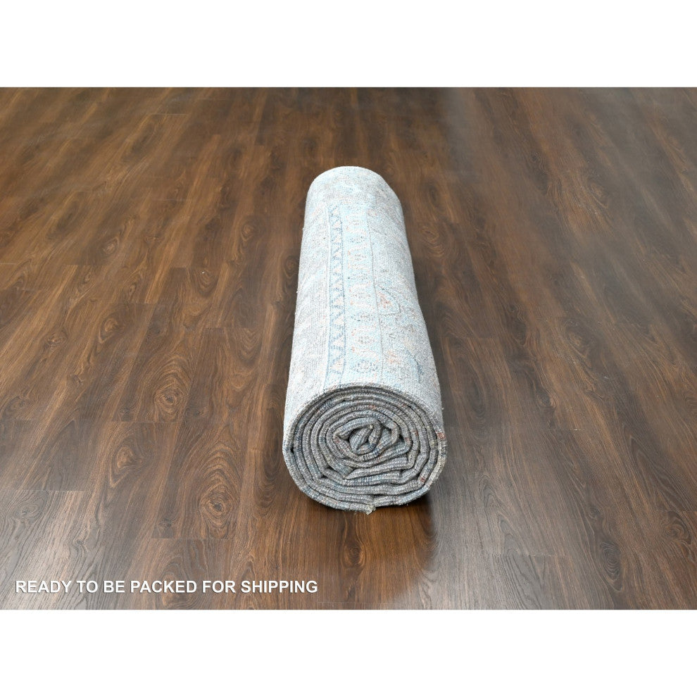 Harbor Gray Hand Knotted Supple Oushak Wool Oversized Rug, 12'x17'9"