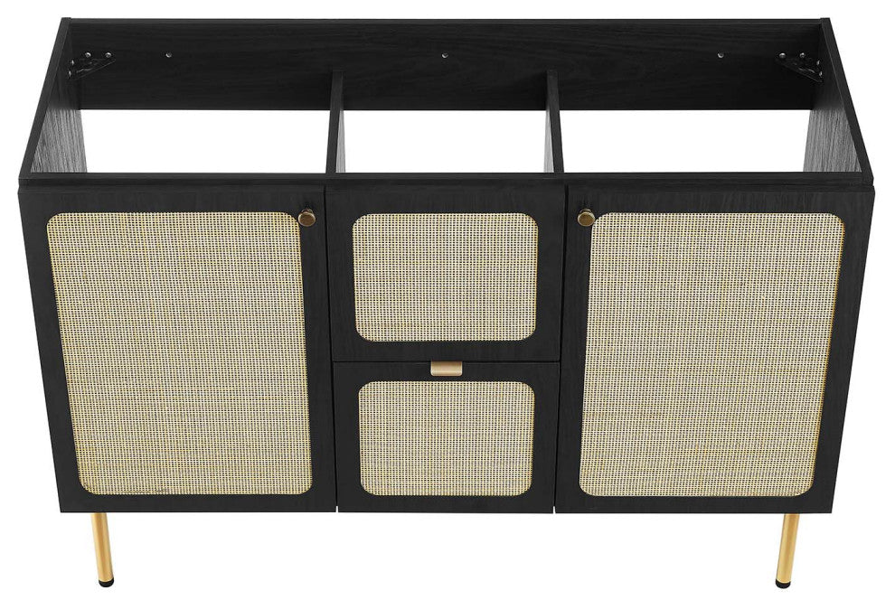 Chaucer 48" Double Sink Bathroom Vanity - Black White