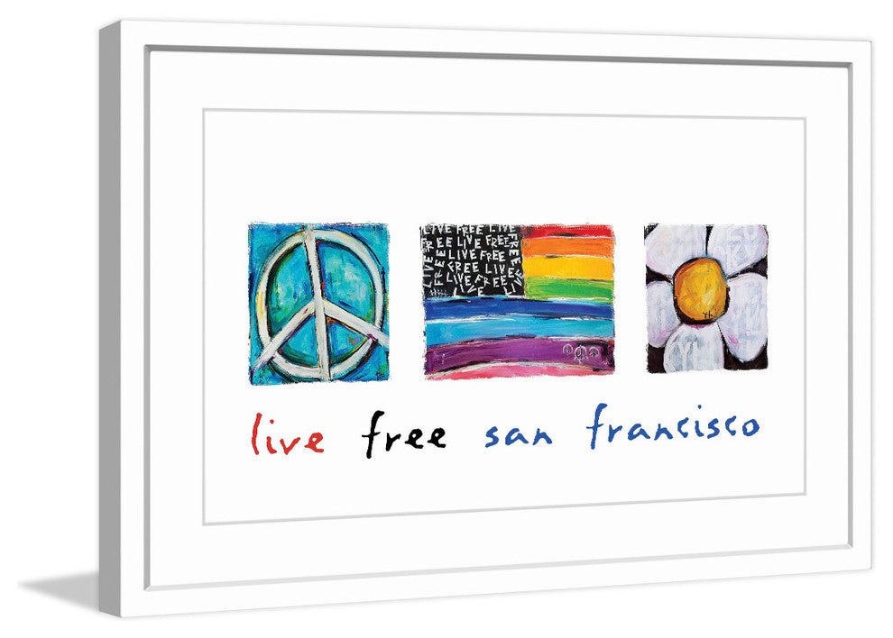 "Live Free San Francisco" Painting Print in Frame by Tori Campisi