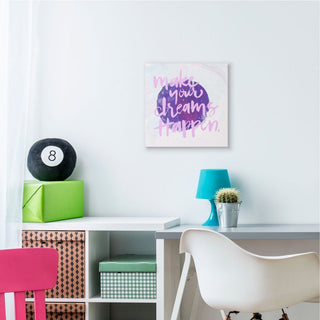 Inspirational Dreams Happen Stars Purple Sky Quote ,1pc, each 17 x 17