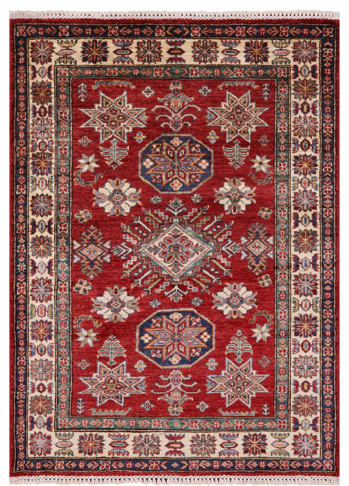 Super Kazak Hand-Knotted Wool Rug 3' 5" X 4' 10" - Q12951