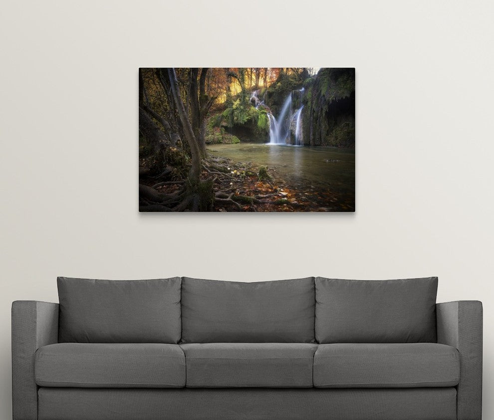 "Cascade des Tufs" Wrapped Canvas Art Print, 48"x32"x1.5"