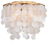 Elsa Three Light Flush Mount in Natural Brass
