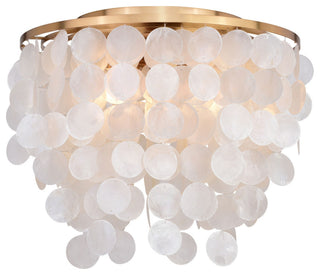 Elsa Three Light Flush Mount in Natural Brass