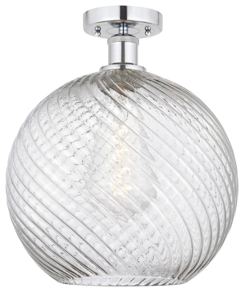Innovations 616-1F-PC-G1214-12 1 Light Semi-Flush Mount, Polished Chrome