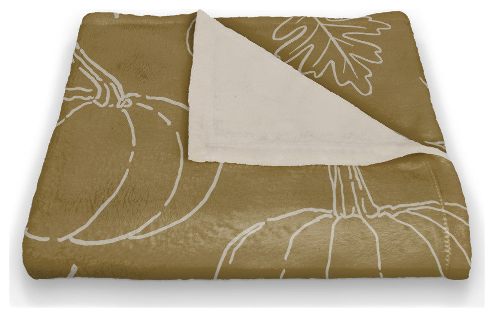 Mustard Yellow Fall Pattern 50x60 Coral Fleece Blanket