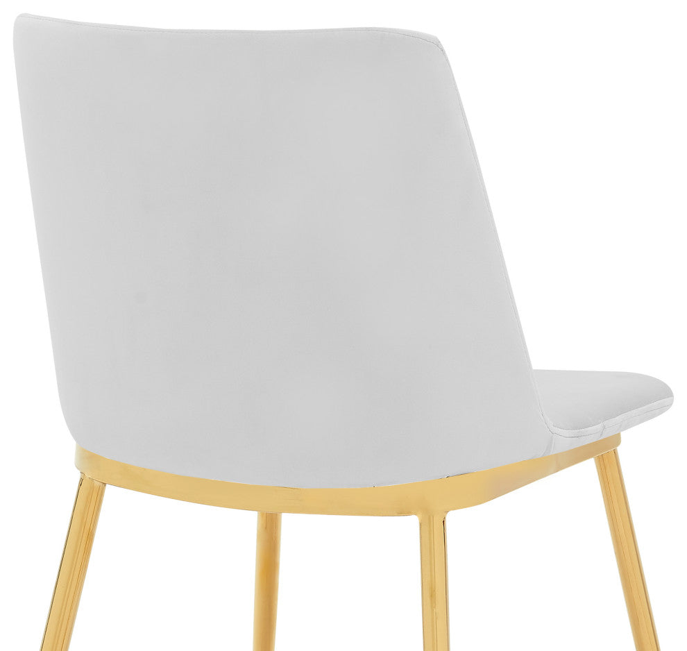 Messina White Velvet 7-Piece Rectangular Dining Set