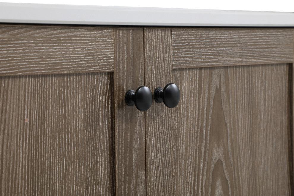Home Living 30" Single Bathroom Vanity, Weathered Oak With Backsplash