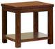 Benzara BM205366 Square Shaped End Table with Open Bottom Shelf, Brown