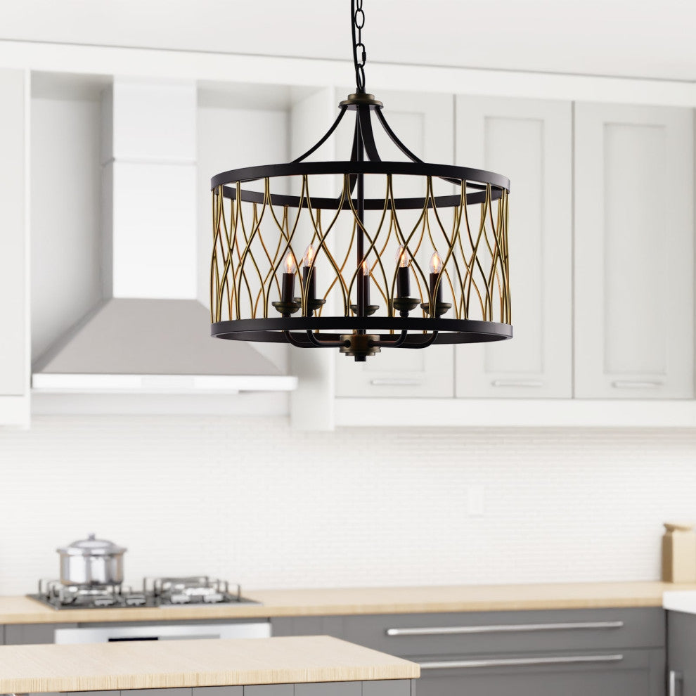 Lazzur Selune 5 Light 21" Matte Oil Rubbed Bronze Pendant