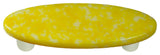 Art Glass Oval Granite Pull, Black Post, Granite, Sunflower Yellow & White