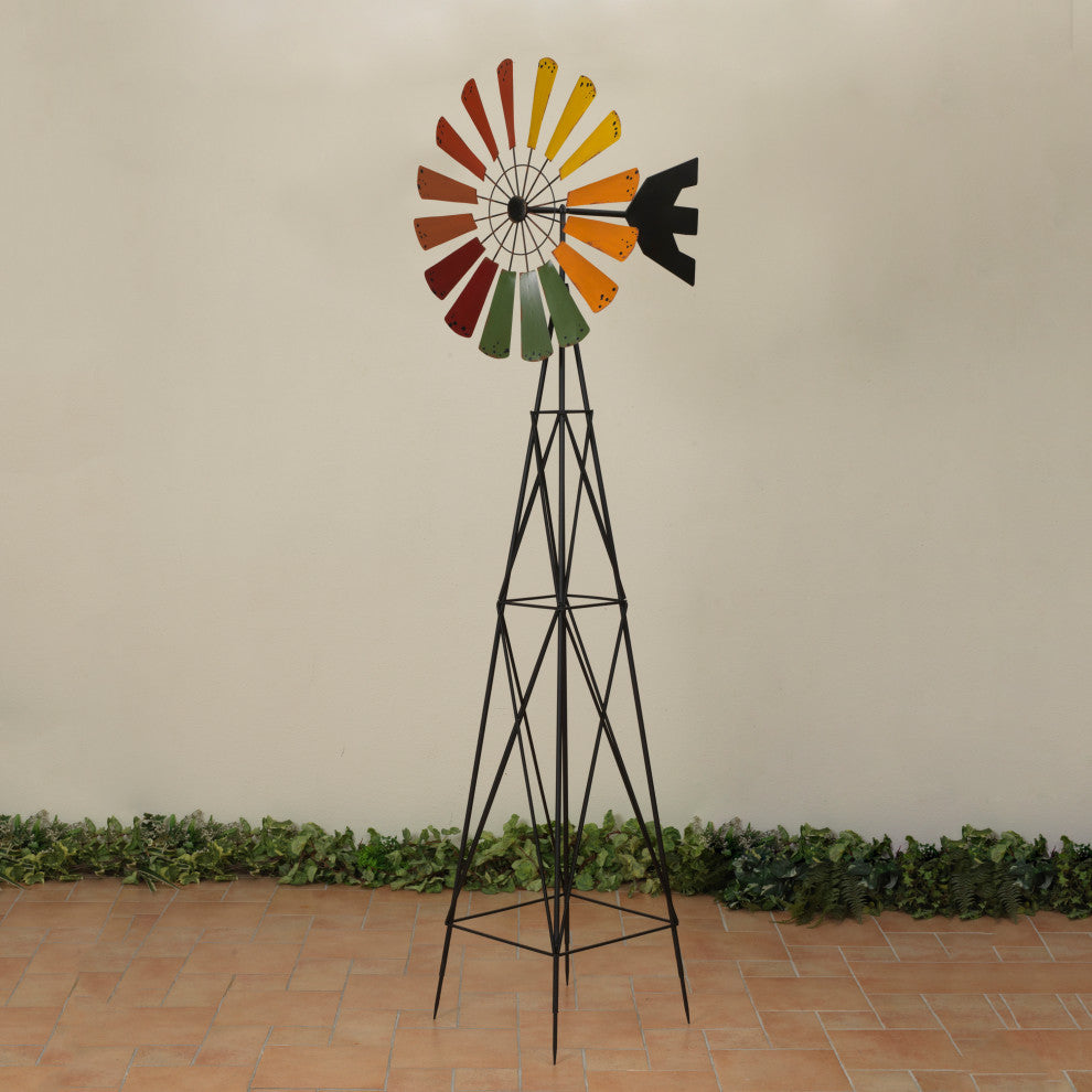 91.73" Metal Garden Windmill