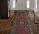 Fine Vintage Distressed Carolynn Navy/Red Runner, 3'3x10'5