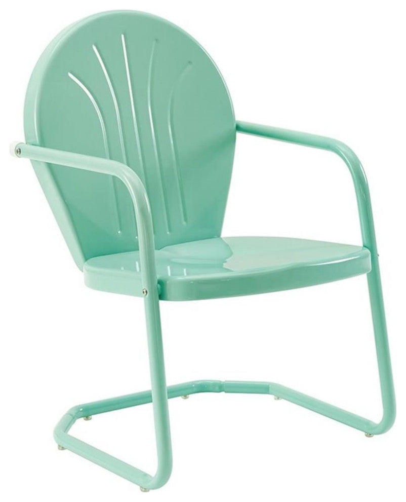 Home Square Griffith 2 Piece Metal Patio Chair Set in Key Lime and Aqua