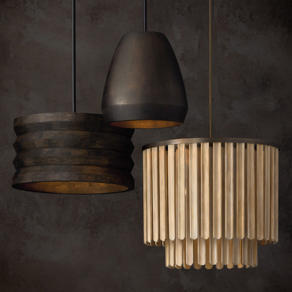 Capital Lighting 354041 Dunn 4 Light 22"W Wood Pendant - Espresso Stain / Black