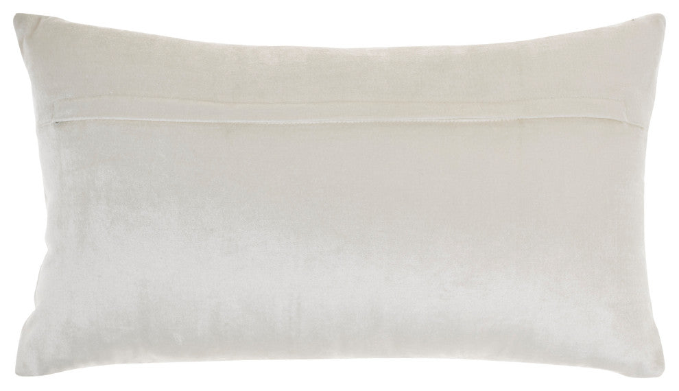 Nourison Home 12"x21" Mina Victory Sofia Beaded Stripes Ivory Throw Pillows