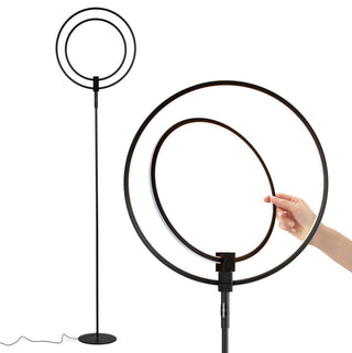 Brightech Eclipse Modern LED Torchiere Floor Lamp - Very High Brightness, Black