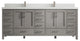Malibu 84 Double Sink Bath Vanity in Elephant Skin Gray 2" White Quartz