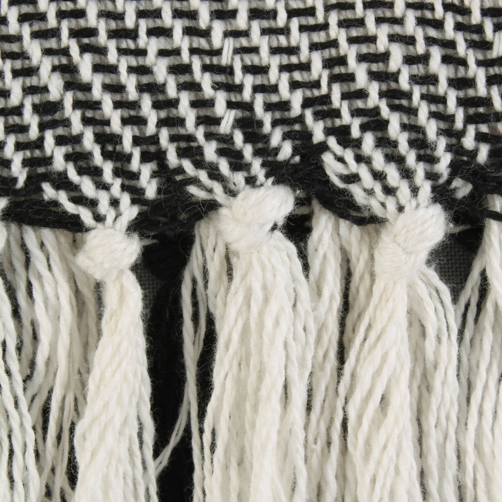 Black Four Square Throw