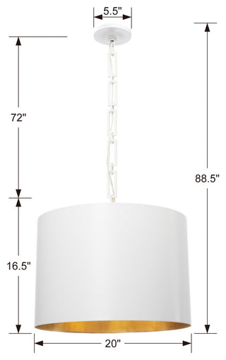 Alston 6-Light Chandelier, Matte White, Antique Gold