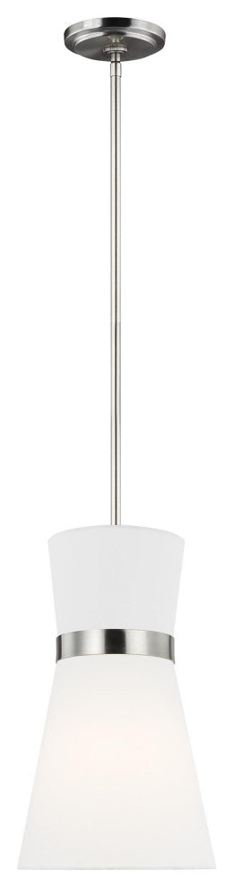 Clark One Light Pendant, Brushed Nickel
