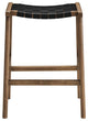 Saoirse Faux Leather Wood Counter Stool - Set of 2 - Walnut Black