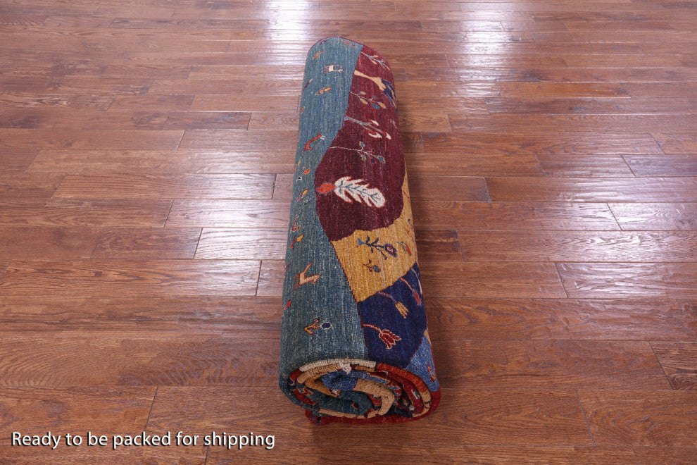 9' 0" X 12' 2" Tribal Persian Gabbeh Hand Knotted Wool Rug - Q12638