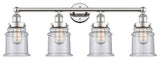 Canton 4-Light 33" Bath Vanity Light, Polished Nickel Finish, Seedy Shade
